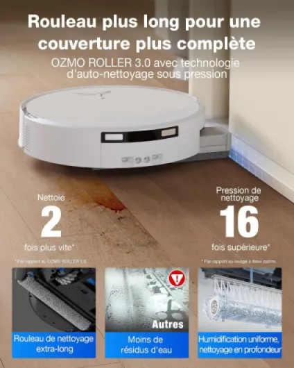 T90 Pro Omni Robot Aspirateur Laveur 30000Pa Blast PowerBoost T90 PRO OMNI WHITE