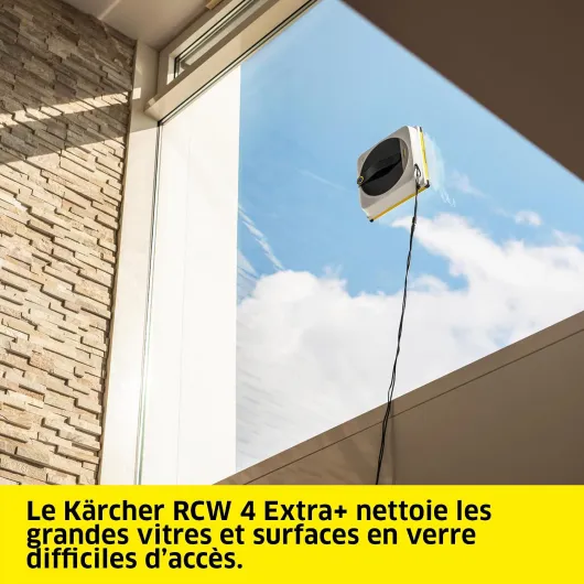 RCW 4 Extra Robot Lave-Vitres - Double Pulvérisation Automatique, 2800 Pa, Silencieux - Contrôle App & Télécommande - pour Fenêtres & Miroirs