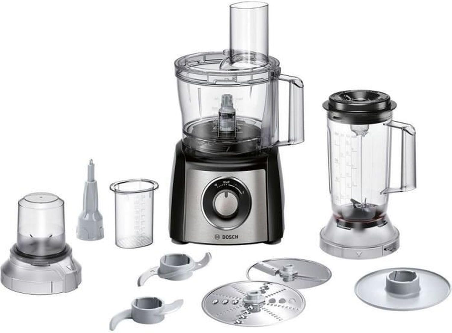 MultiTalent 3 MCM3501M – Robot de cuisine polyvalent avec plus de 50 fonctions – 800 W – Capacité de 2,3 L – Couleur : Noir/Inox brossé Paquet d'accessoires XXL Noir/Inox Brosse