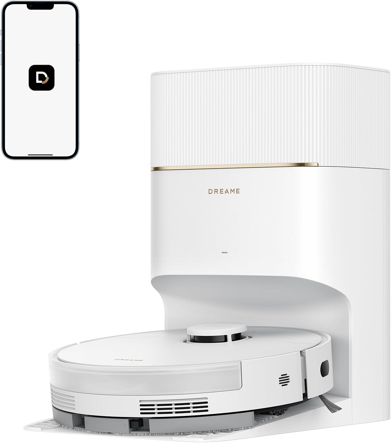 D20 Pro Plus Robot Aspirateur 2-en-1, 13 000 Pa, Double Brosse, Auto-Vidage, Laser Navigation, Capteur Distance, Poils d’Animaux, Coins, Sols Durs & Tapis, Batterie 5200 mAh