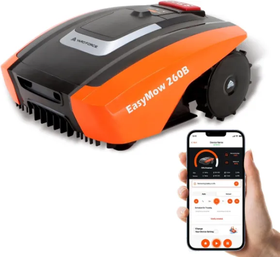 Yard Force Robot Tondeuse Easymow 260B pour Jardins jusqu'à 260m² - Noir/Orange