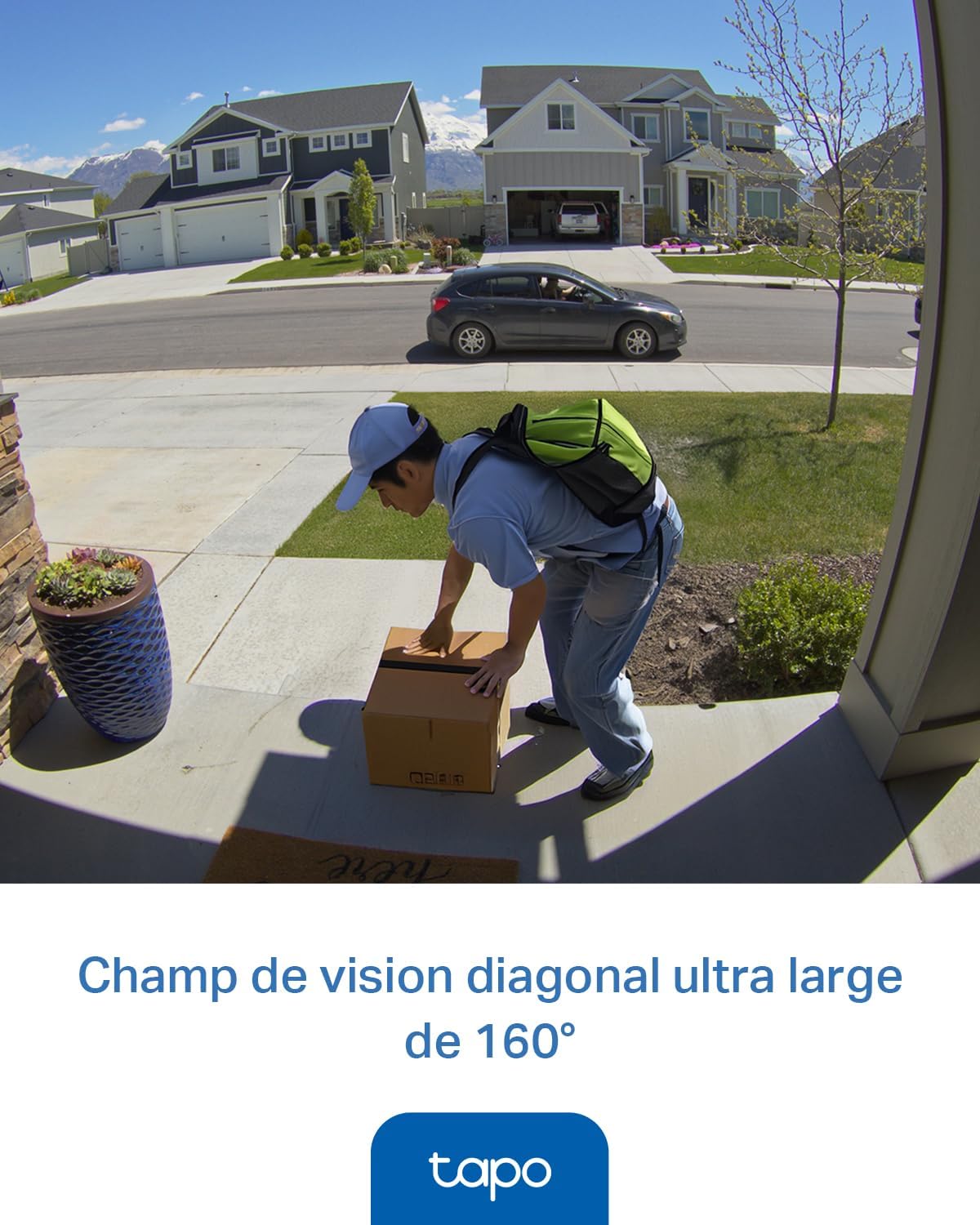 D205 Sonnette sans fil avec caméra exterieur 2K 3MP, IP54 étanche, Grand angle 160°, Vision Nocturne, Détection Humaine AI gratuite, Audio Bidirectionnel, autonomie 180j, Installation facile