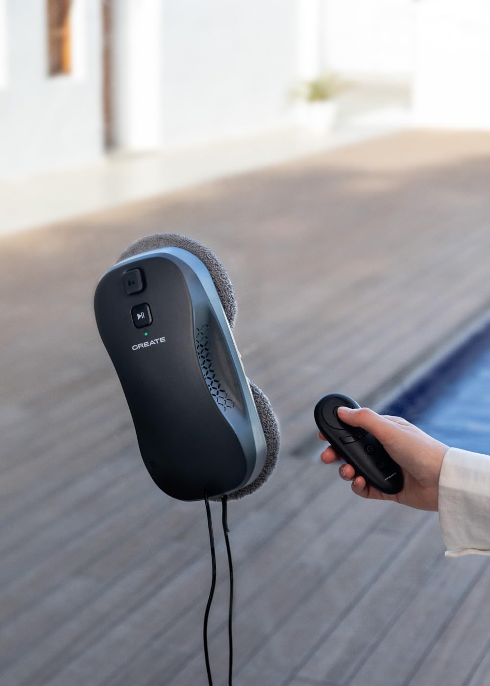 / WIPEBOT Pro/Robot Nettoyeur de vitres Automatique avec WiFi/Double Sortie d'eau, 2 Niveaux de pulvérisation, Reconnaissance des Coins et des Bords, câble de sécurité de 5m