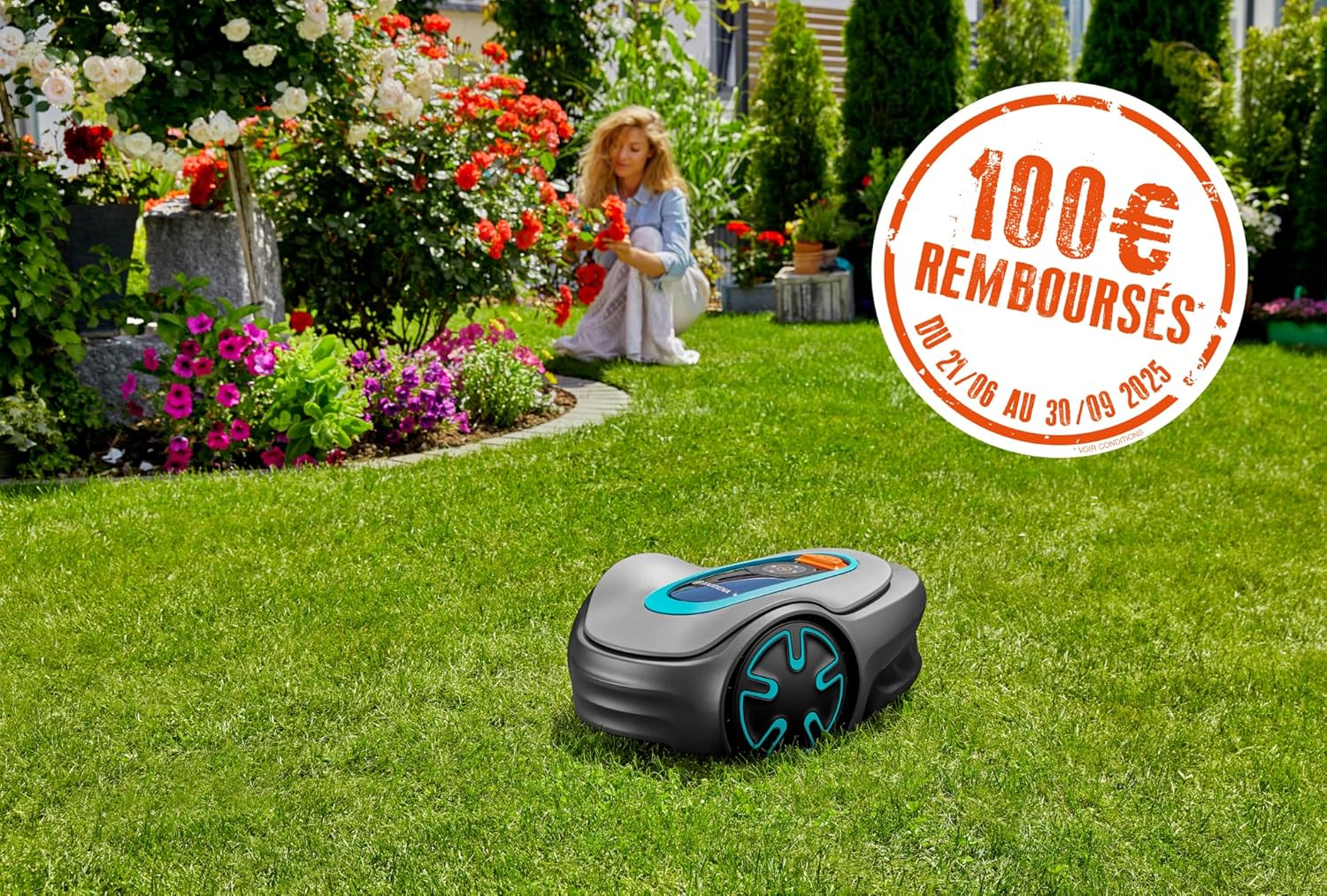 Tondeuse Robot SILENO minimo 250 m²: Tondeuse à Gazon Intelligente avec Une connectivité optimale programmable avec l'appli Bluetooth® Gardena, Version FR/NL (15201-26) 250m2