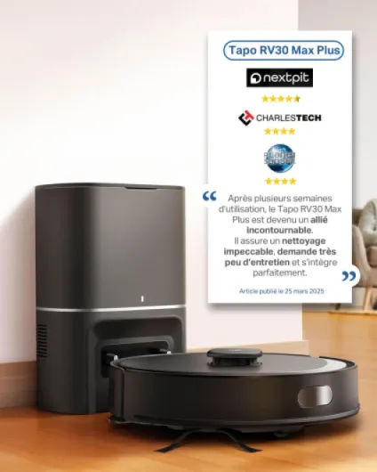 Aspirateur Robot Laveur 4 en 1 RV30Max Plus Vidage Automatique, Silencieux et Fin, Ultra puissante de 5300Pa, Navigation LiDAR, Auto-Charge Autonomie 150min, Tapis et Poils d'animaux Avec station de auto-vidage Noir