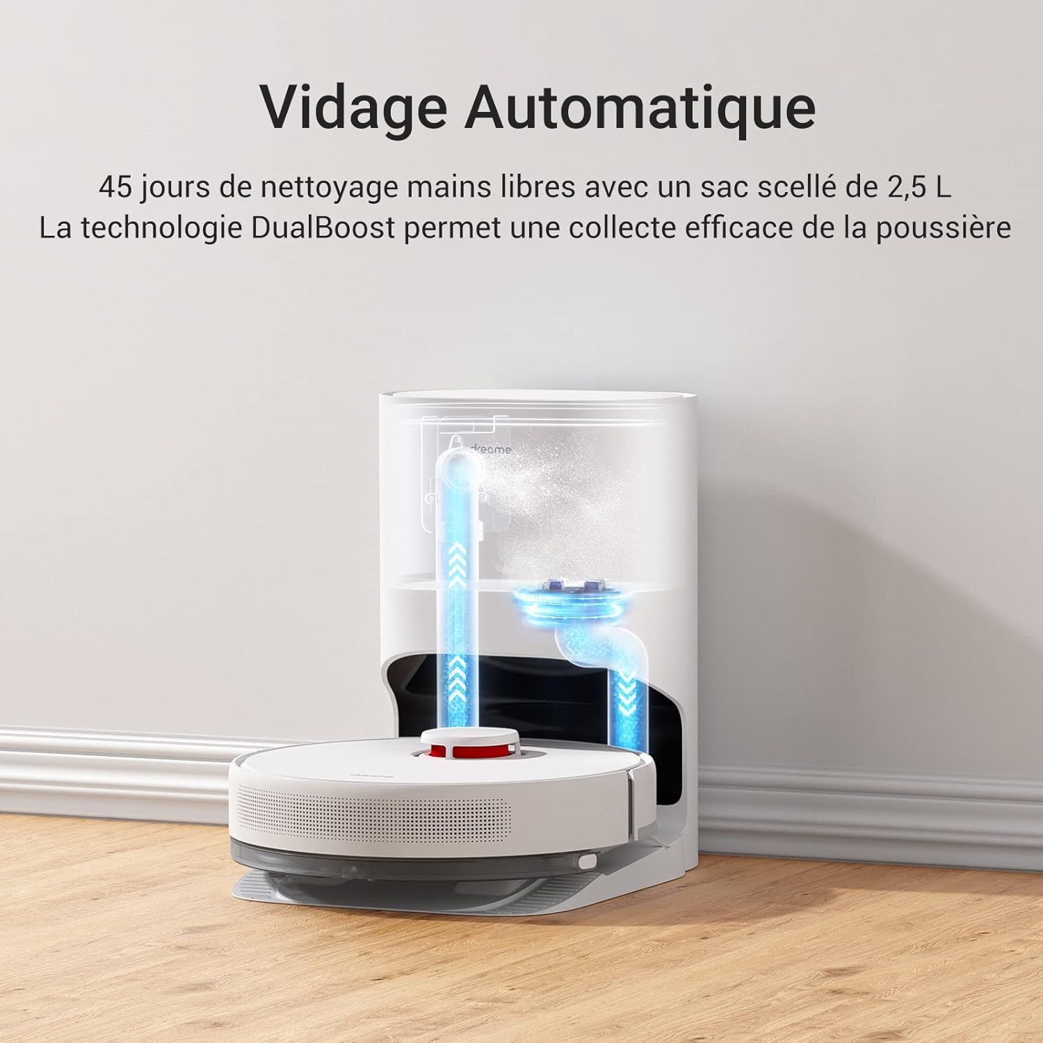 D10 Plus Robot Aspirateur Laveur avec vidange Automatique poussière, Navigation LiDAR Détection Obstacles, Aspiration 4000Pa Tapis et Poils d'animaux, Batterie 170 Min, WiFi/APP/Alexa