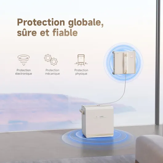 C1 Station S Kit Robot Laveur de vitres, Protection intégrale, Station Mobile, Gestion Automatique du Cordon, Technologie CornerClean, Planification de la trajectoire de Couverture complète