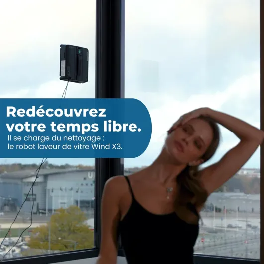Wind X3 robot laveur de vitre avec Spray - lave vitre automatique Anti-chute pour Miroirs et Surfaces Lisses, robot lave vitre qui Nettoie Efficacement Sans Traces