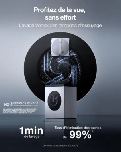 WINBOT W3 OMNI Robot Nettoyeur de Vitres avec Station, Lavage Automatique des Tampons, Nettoyage Intelligent Jusqu’aux Bords, Pulvérisation à 3 Jets, Contrôle via Application