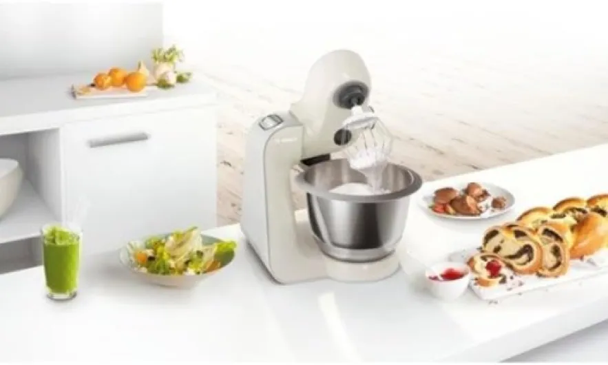 MUM58L20 Robot pâtissier – Machine puissante 1000 W pour cuisine et pâtisserie – 7 vitesses + turbo – Bol en acier inoxydable 3,9 L – Avec accessoires – Couleur gris minéral/argent Grey/Silver