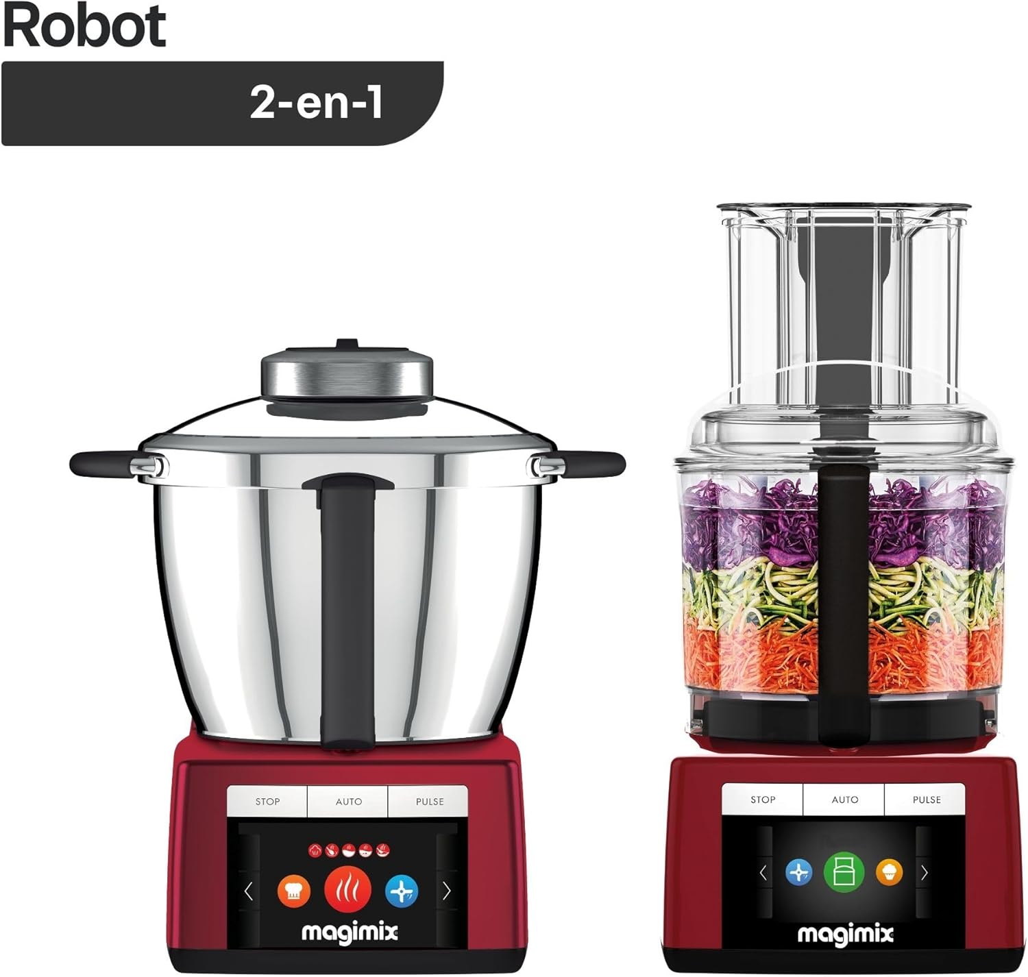 Robot Cuiseur Multifonction – Cook Expert - Bol Inox 3,5 L, Moteur Professionnel 1700 W – 12 Programmes Automatiques – Rouge Rouge standard