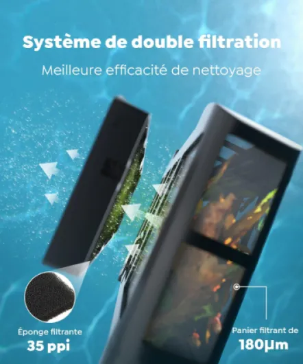 C1 Robot de Piscine sans Fil, Robot Piscine Fond et Parois,Double Filtration, Autonomie 170-180 Min,3 Moteurs,Forte Aspiration, Contrôle Via App, pour Piscines jusqu'à 150 m² Gris titane