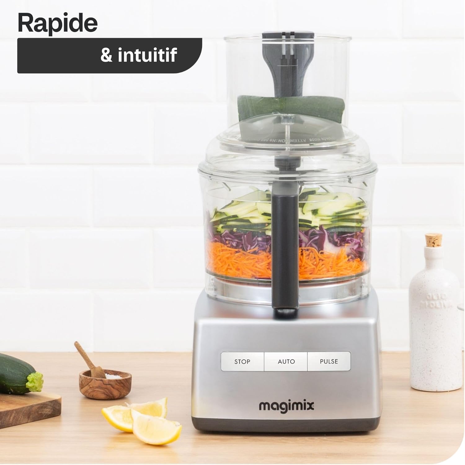 Robot de Cuisine Multifonction 5200 XL – Hachoir, Blender, Pétrin, Batteur – Accessoires Inclus – Idéal pour Famille – Moteur Professionnel Silencieux 3,6L - Fabriqué EN FRANCE (Rouge)
