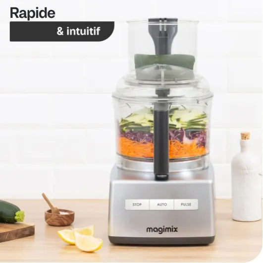 Robot de Cuisine Multifonction 5200 XL – Hachoir, Blender, Pétrin, Batteur – Accessoires Inclus – Idéal pour Famille – Moteur Professionnel Silencieux 3,6L - Fabriqué EN FRANCE (Rouge)