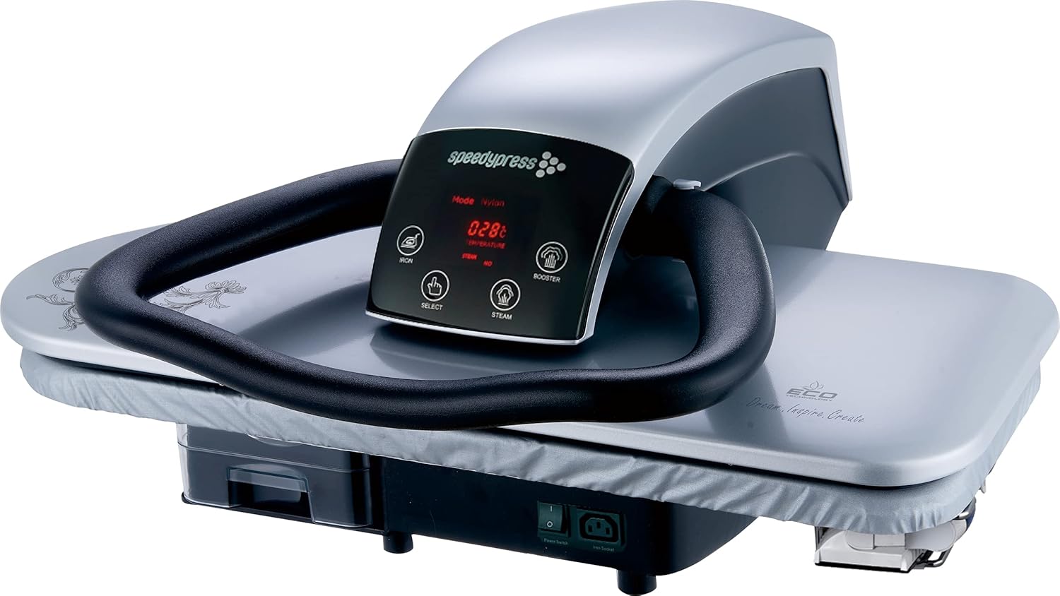 Speedypress Presse à Repasser à Vapeur 71HD-Argent/Noir 68cm avec Support