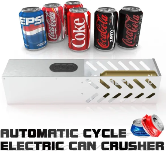 Broyeur de canettes électrique automatique - Compacteur de déchets mural pour canettes en aluminium de 355 ml à 473 ml, idéal pour le recyclage des canettes de seltzer, de soda, de cola et de bière