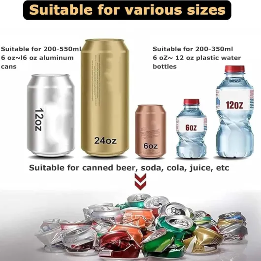 TYH Broyeur De Canettes Pneumatique, Compacteur De Déchets Automatique avec Contrôleur, Broyeurs De Canettes Automatiques De Comptoir, pour Le Recyclage des Canettes Standard De 160 À 500 ML