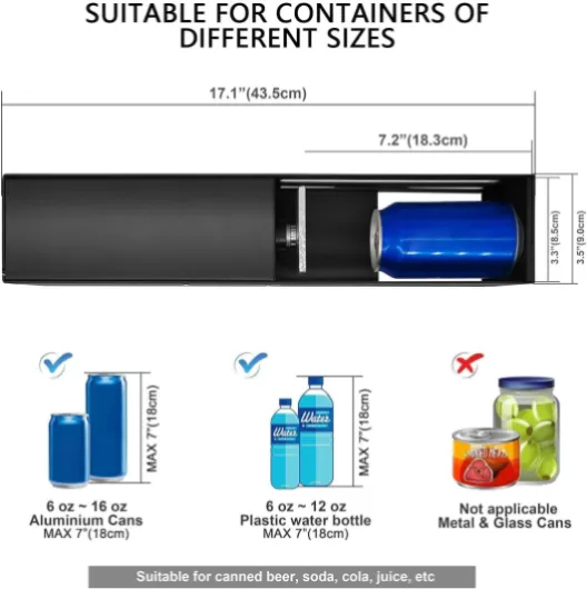 Broyeur de canettes électrique, broyeurs de canettes à fonctionnement automatique, compacteur de déchets de canettes pour le recyclage des canettes de 12 oz/16 oz, pour soda en aluminium, canettes d